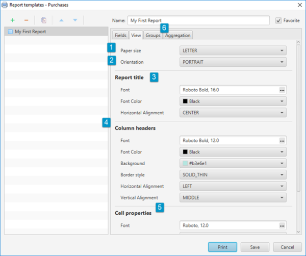 Table Report – Memento Database Help
