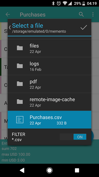 Android: Importing data