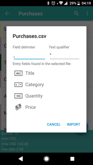 Importing & Exporting data – Memento Database Help
