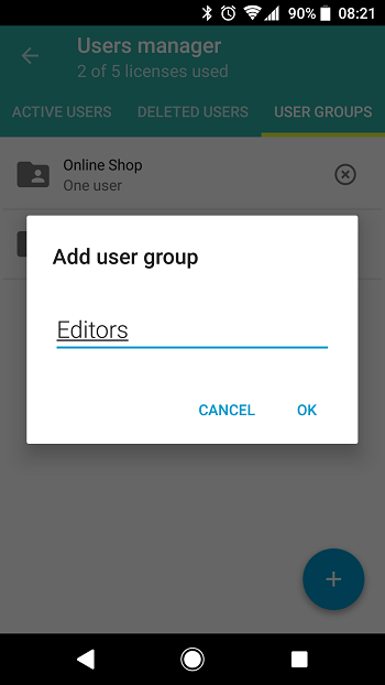 Android: User groups