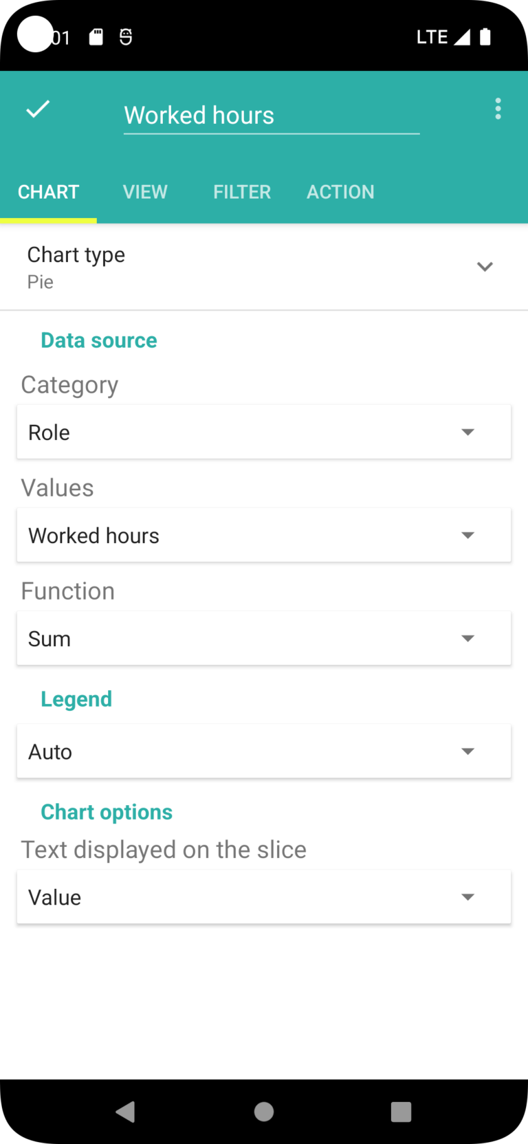Chart widget – Memento Database Help