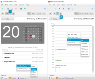 Calendar – Memento Database Help